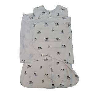 Halo Sleepsack Size Newborn White Penguin Print Baby Swaddle Sleep Sack